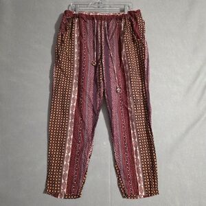 Rachel Zoe Womens 100% Linen Wide Leg Bohemian Tie Waist Pants Size XL